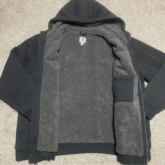Men’s Carhartt Rain Defender Relaxed Fit Sherpa Lined Zippered Sweatshirt XXL - Picture 2 of 7